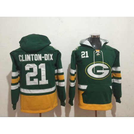 Men's Green Bay Packers #21 Ha Ha Clinton-Dix Green All Stitched NFL Hoodie Sweatshirt