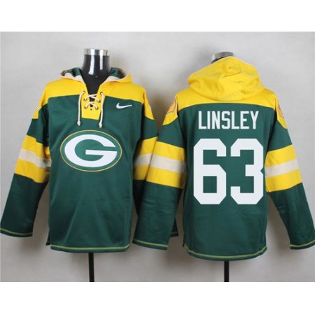 Nike Packers #63 Corey Linsley Green Player Pullover NFL Hoodie