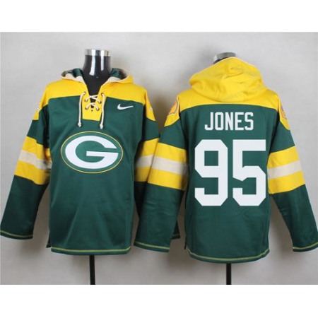 Nike Packers #95 Datone Jones Green Player Pullover NFL Hoodie