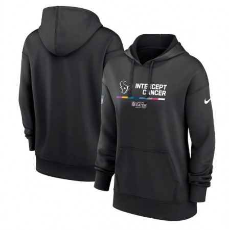 Women's Houston Texans 2022 Black NFL Crucial Catch Therma Performance Pullover Hoodie(Run Small)