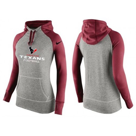 Women's Nike Houston Texans Performance Hoodie Grey & Red_2