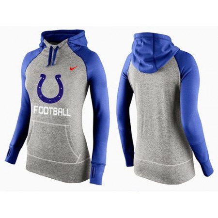 Women's Nike Indianapolis Colts Performance Hoodie Grey & Blue_1