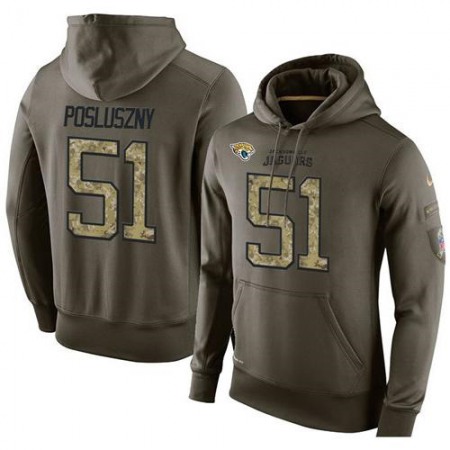 NFL Men's Nike Jacksonville Jaguars #51 Paul Posluszny Stitched Green Olive Salute To Service KO Performance Hoodie