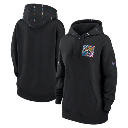 Women's Jacksonville Jaguars Black 2023 Crucial Catch Club Pullover Hoodie(Run Small)