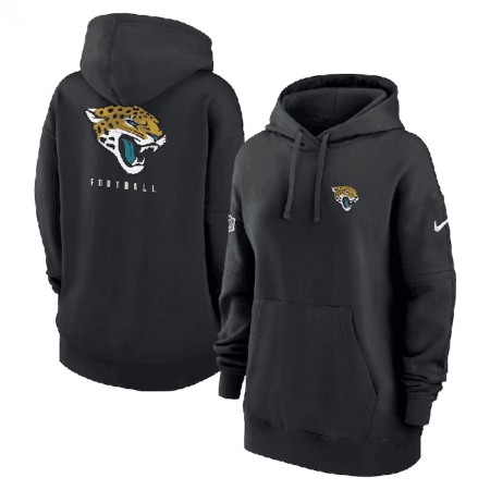 Women's Jacksonville Jaguars Black Sideline Club Fleece Pullover Hoodie(Run Small)