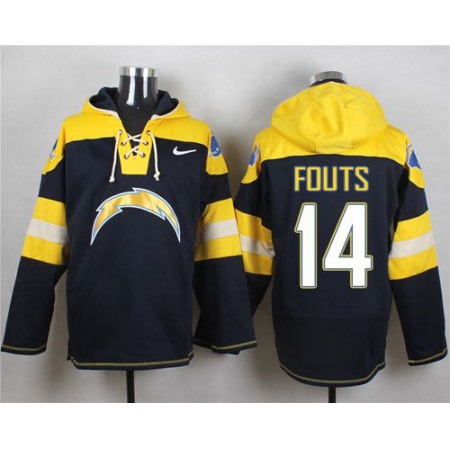 Nike Chargers #14 Dan Fouts Navy Blue Player Pullover NFL Hoodie