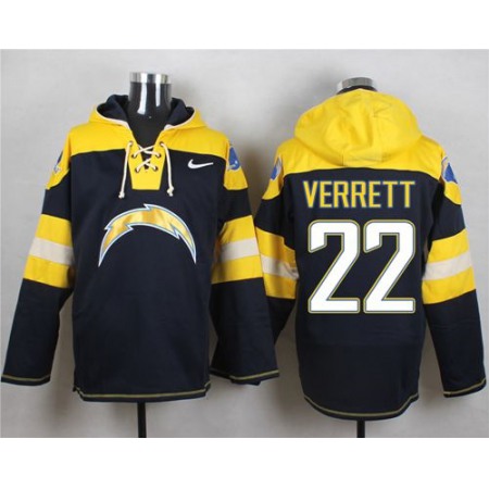 Nike Chargers #22 Jason Verrett Navy Blue Player Pullover NFL Hoodie