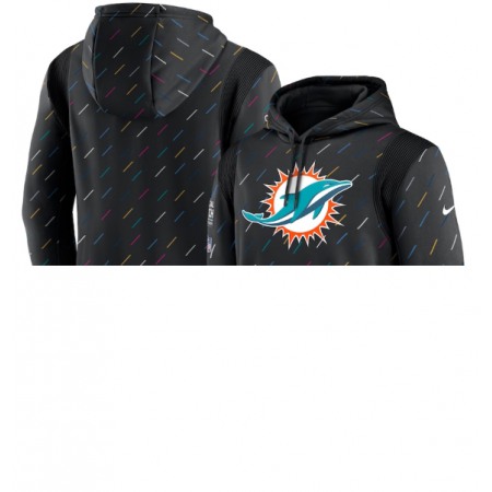 Men's Miami Dolphins 2021 Charcoal Crucial Catch Therma Pullover Hoodie