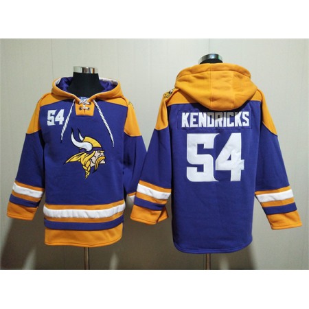 Men's Minnesota Vikings #54 Eric Kendricks Purple/Yellow Ageless Must-Have Lace-Up Pullover Hoodie