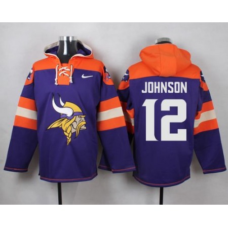 Nike Vikings #12 Charles Johnson Purple Player Pullover NFL Hoodie