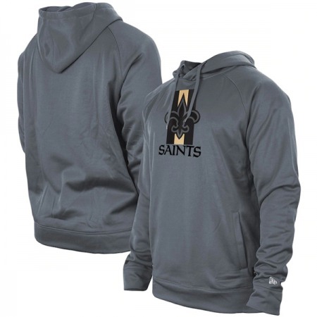 Men's New Orleans Saints Gray New Era Training Camp Raglan Pullover Hoodie