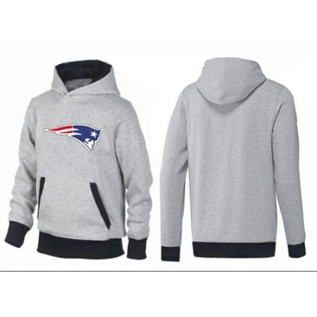 New England Patriots Logo Pullover Hoodie Grey & Black