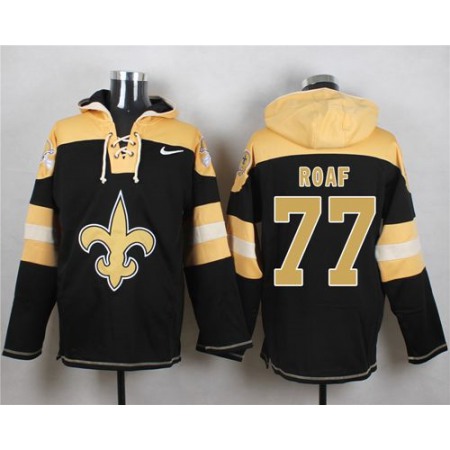 Nike Saints #77 Willie Roaf Black Player Pullover NFL Hoodie