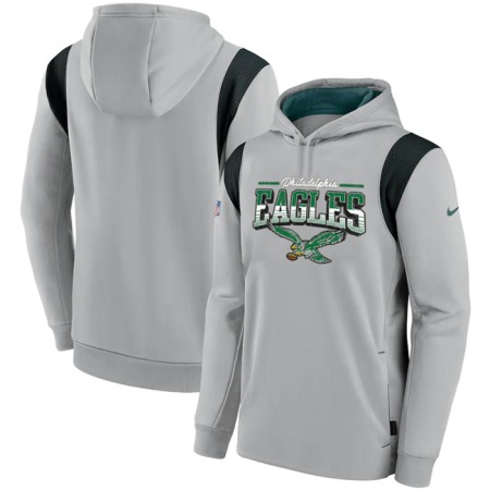 Men's Philadelphia Eagles Grey Sideline Pullover Hoodie