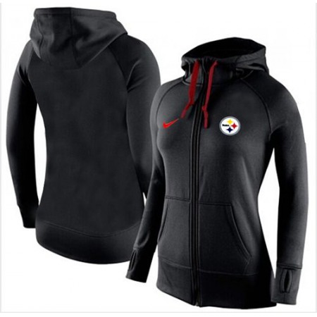 Women's Nike Pittsburgh Steelers Full-Zip Performance Hoodie Black_2