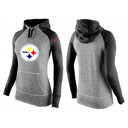 Women's Nike Pittsburgh Steelers Performance Hoodie Grey & Black_1