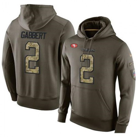 NFL Men's Nike San Francisco 49ers #2 Blaine Gabbert Stitched Green Olive Salute To Service KO Performance Hoodie