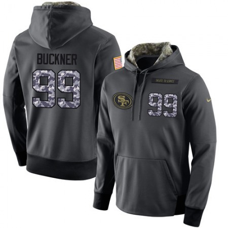 NFL Men's Nike San Francisco 49ers #99 DeForest Buckner Stitched Black Anthracite Salute to Service Player Performance Hoodie