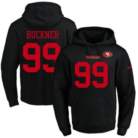 Nike 49ers #99 DeForest Buckner Black Name & Number Pullover NFL Hoodie