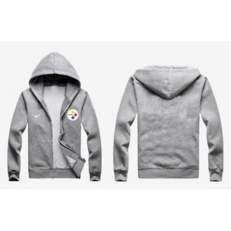 Nike Pittsburgh Steelers Authentic Logo Hoodie Grey