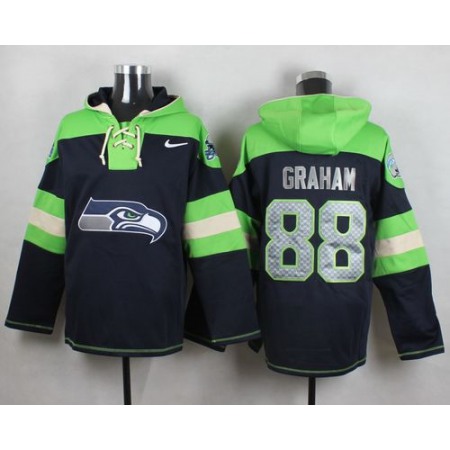 Nike Seahawks #88 Jimmy Graham Steel Blue Player Pullover NFL Hoodie