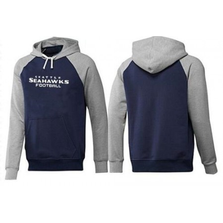 Seattle Seahawks English Version Pullover Hoodie Dark Blue & Grey