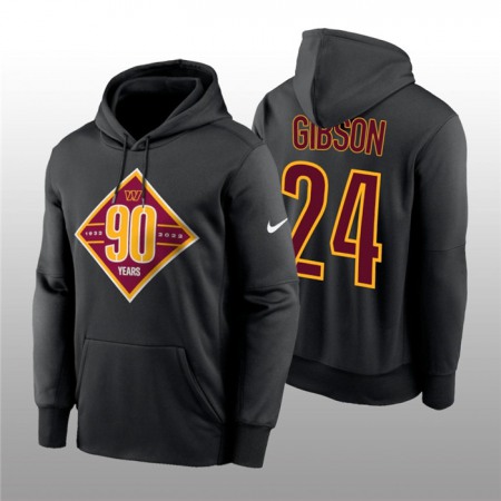 Men's Washington Commanders #24 Antonio Gibson Black 90th Anniversary Performance Pullover Hoodie