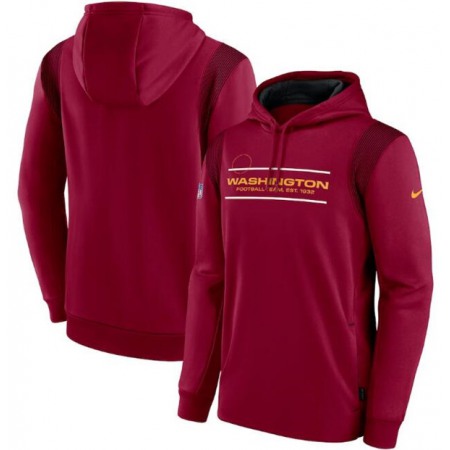 Men's Washington Football Team 2021 Burgundy Sideline Logo Performance Pullover Hoodie