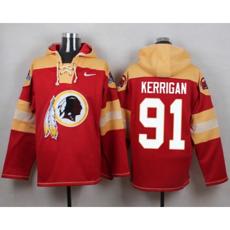 Nike Redskins #91 Ryan Kerrigan Burgundy Red Player Pullover NFL Hoodie