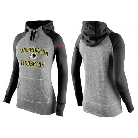 Women's Nike Washington Redskins Performance Hoodie Grey & Black_2