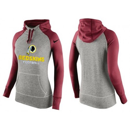 Women's Nike Washington Redskins Performance Hoodie Grey & Red_1