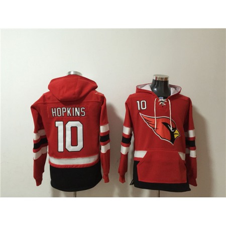 Men's Arizona Cardinals #10 DeAndre Hopkins Red Ageless Must-Have Lace-Up Pullover Hoodie