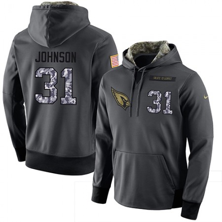 NFL Men's Nike Arizona Cardinals #31 David Johnson Stitched Black Anthracite Salute to Service Player Performance Hoodie