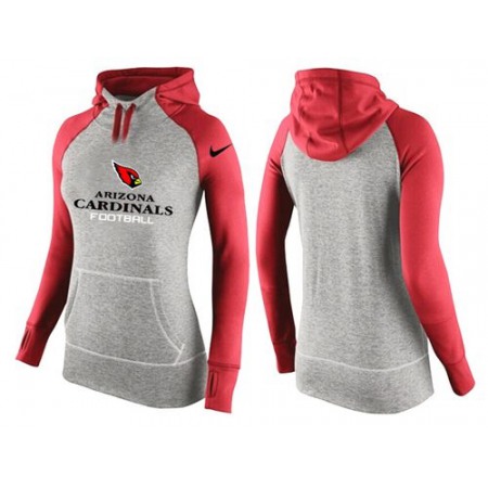 Women's Nike Arizona Cardinals Performance Hoodie Grey & Red_2