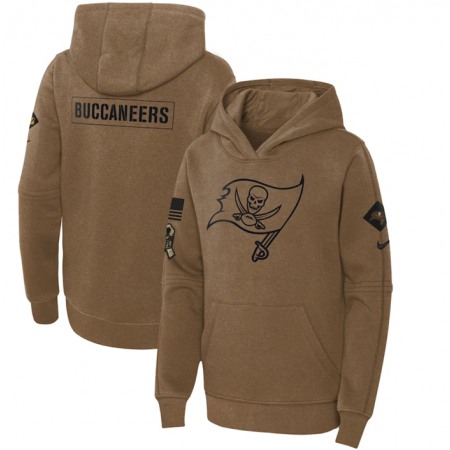 Youth Tampa Bay Buccaneers 2023 Brown Salute to Service Pullover Hoodie