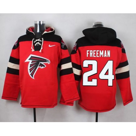 Nike Falcons #24 Devonta Freeman Red Player Pullover NFL Hoodie