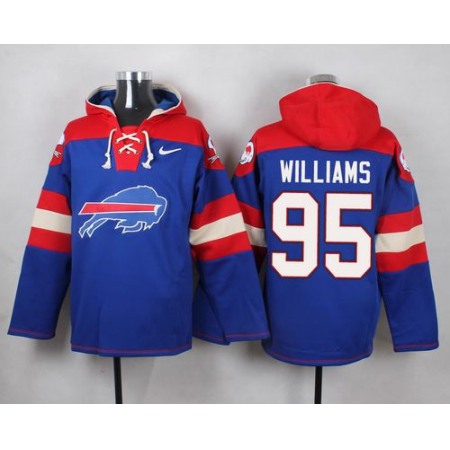 Nike Bills #95 Kyle Williams Royal Blue Player Pullover NFL Hoodie