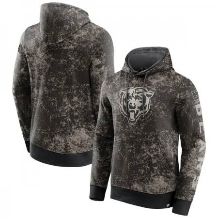 Men's Chicago Bears Black/Gray Blackout Tonal Pullover Hoodie