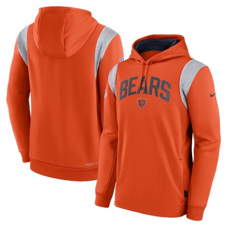 Men's Chicago Bears Orange Sideline Stack Performance Pullover Hoodie 001