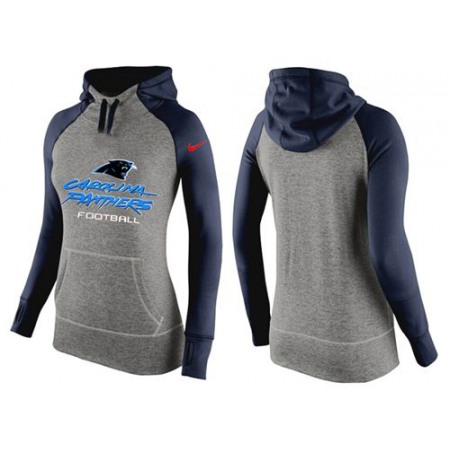 Women's Nike Carolina Panthers Performance Hoodie Grey & Dark Blue