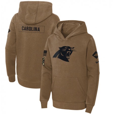 Youth Carolina Panthers 2023 Brown Salute to Service Pullover Hoodie