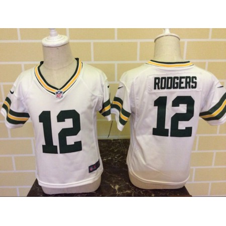 Toddler Nike Green Bay Packers #12 Aaron Rodgers White Stitched NFL Jersey