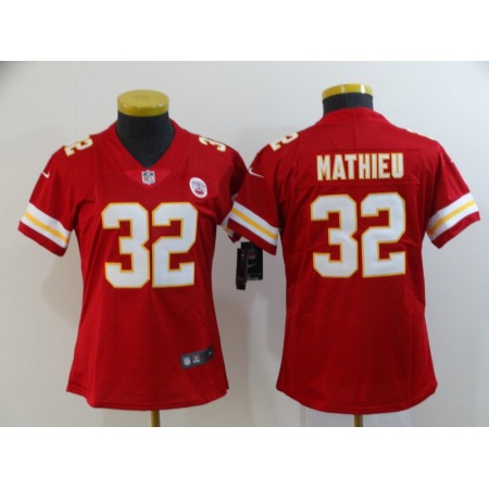 Women's Kansas City Chiefs #32 Tyrann Mathieu Red Vapor Untouchable Limited Stitched NFL Jersey(Run Small)