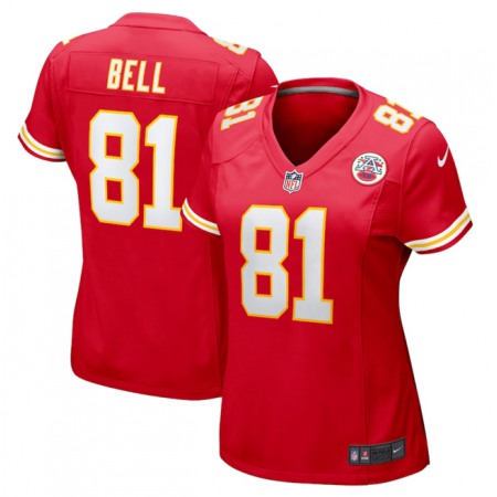 Women's Kansas City Chiefs #81 Blake Bell Red Stitched Jersey(Run Small)