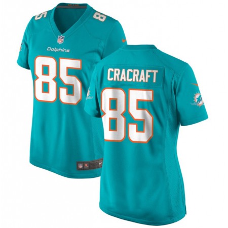 Women's Miami Dolphins #85 River Cracraft Aqua Color Rush Stitched Jersey(Run Small)