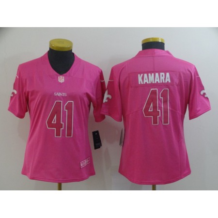 Women's New Orleans Saints #41 Alvin Kamara Pink Vapor Untouchable Limited Stitched NFL Jersey