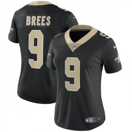 Women's New Orleans Saints #9 Drew Brees Black Vapor Untouchable Limited Stitched NFL Jersey