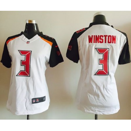 Nike Buccaneers #3 Jameis Winston White Women's Stitched NFL New Elite Jersey