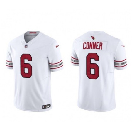 Men's Arizona Cardinals #6 James Conner White 2023 F.U.S.E. Vapor Untouchable Limited Stitched Football Jersey