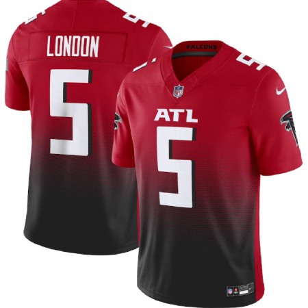 Men's Atlanta Falcons #5 Drake London Red/Black 2023 F.U.S.E. Vapor Untouchable Limited Stitched Football Jersey